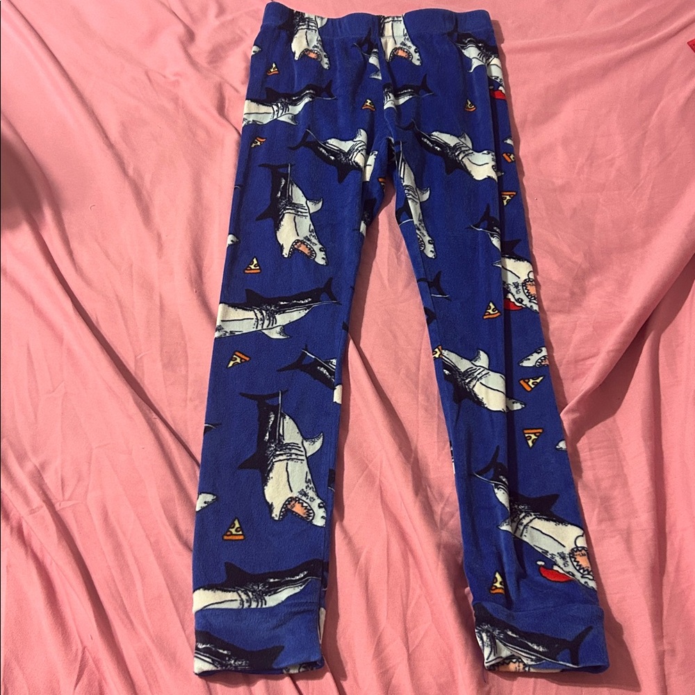 Cat & Jack Blue Shark, pizza, Christmas pajama pants, size 10 boy,Good condition